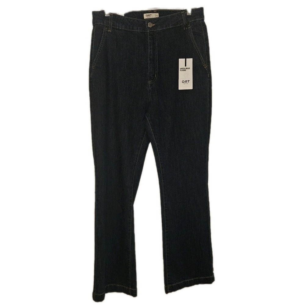 OAT New York Denim Jeans High Rise Flare‎ Women's Size 6/28 Blue Dark Wash